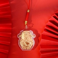 Limited edition bestseller【限量爆款】仿金箔元宝财神爷手机高级挂件钥匙扣车载挂饰新年礼Imitation gold foil ingot god of wealth ye m