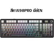 Attack Shark X98pro คีย์บอร์ดเกมมิ่ง Mechanical keyboard แบบมีสายบลูทูธ 2.4G คีย์บอร์ดไร้สาย สีดำ คี