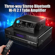 200W HIFI bluetooth 4.0 2.1Tube Power Amplifier USB SD Amplifier Microphone Subwoofer AMP Home Audio Tube Integrated Amplifier
