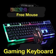 Gaming Keyboard Mouse with Light Computer Mechanical Gamer Gaming Laptop PC Changing Lighting Wire USB RGB Backlit LED Rainbow Colours Apple Mac Lenovo Razor Logitech Dell Acer Asus Video Game Parts 力美GTX300發光遊戲鍵鼠套裝CF吃雞 LOL遊戲機械 手感網吧 鍵盤 鼠標電腦