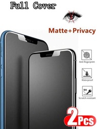 2入組全覆蓋防窺啞面鋼化玻璃螢幕保護貼，適用於iPhone X Xs Xs Max 11 12 13 14 15 14 Plus 15 Plus 15 Pro 15 Pro Max，保護隱私並保護眼睛