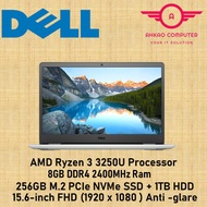 Dell Inspiron 15 3505 R3412SG-W10 15.6'' FHD Laptop Silver ( Ryzen 3 3250U, 4GB, 256GB SSD + 1TB , A
