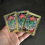 Green Tara Strawed Metal Buddha Card Bronze Card P Green Tara Painted Metal Buddha Card Copper Card 