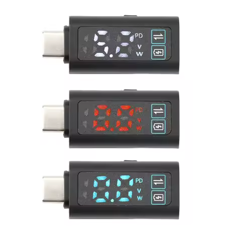 Type C 2 in 1 Fast Charging Transmission Intelligent Digital Voltage and Power Display Meter PD100W
