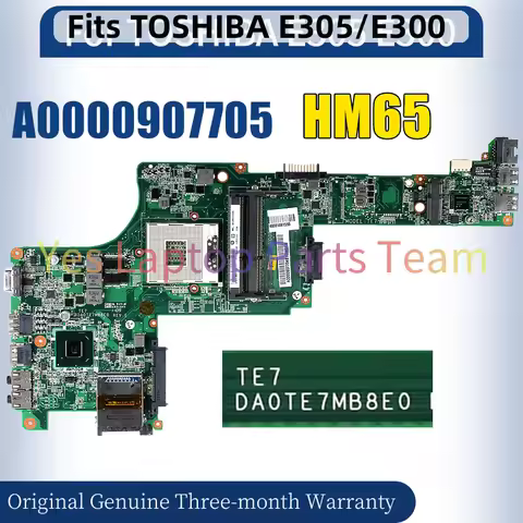 DA0TE7MB8E0 For TOSHIBA E305 E300 Laptop Mainboard A0000907705 HM65 Notebook Motherboard Tested