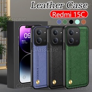 Casing For Redmi 15 1 5 C 15C Redmi15C Redmi15 4G 5G 2025 Matte Plain Leather Phone Case Magnetic Ca
