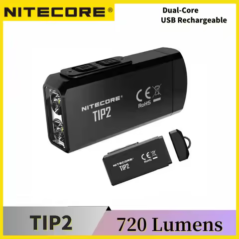 NITECORE TIP2 720Lumens Rechargeable Dual-Core Magnetic Keychain Light Built-in Battery Portable EDC