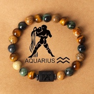 Bracelet Bracelet Twelve Constellation Pictures Aries Natural Stone Bracelet Bracelet Beaded Aquariu