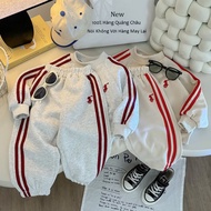 Double-skin felt set for boys and girls embroidered with thick, warm horses from 9-11kg