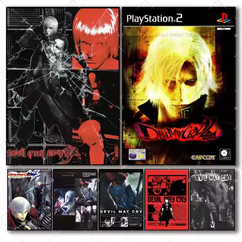 1PC Game D-Devil M-May Cry-S Poster Self-adhesive Art Waterproof Paper Sticker Coffee House Bar Room