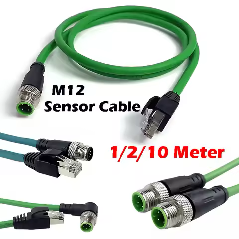 1/2/10 meters M12 Connector 4 pin 8pin A/D code Male to RJ45 Waterproof Ethernet Connector Industria