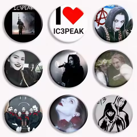 Hot Ic3Peak Band Singer Button Pin Creative I Love Ic3Peak Brooch Metal Badge Coat Bag Decor Accesso
