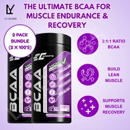 [TWIN PACK] EC Sport BCAA Capsule 2200mg 2:1:1 L Leucine Isoleucine Valine Bcaa Supplement Muscle Bu
