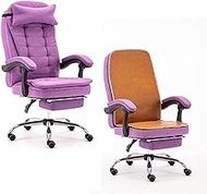 SMLZV Office Chair for Winter Summer,Adjustable Liftable Computer Chair with Pillow Cool Mat,Ergonomic Lunch Break Desk Chair,Reclining Comfy Padded Study Swivel Gaming Chair (Color : Purple)