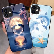 Dolphin 02 Glass Phone Case For iPhone 17 Air 16 Pro Max 16e 15 Pro Max 14 13 12 11