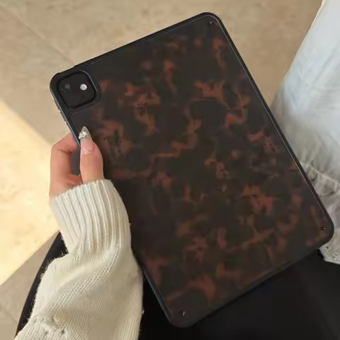 French Blurred Amber Leopard Print Y2K Cover For iPad Pro 13 11th M5 M4 12.9 A16 10 8 7 9th 10th Air