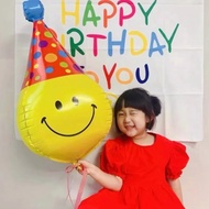 32 INCH 4D foil balloon smiley hat birthday party decoration children's baby hundred days aluminum F