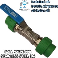 TERBARU BALL VALVE PPR 20MM 1/2"INC, STAINLESS STEEL 316 MURAH