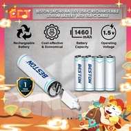 Beston 2AC-60 AA / 3AC-18 AAA / DLC-40 D Size 1.5V USB-C Rechargeable Lithium Battery With USB-C Cab