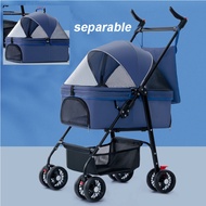 Detachable Pet Stroller Dog Stroller Foldable Carrier Strolling Cart Travel Carrier