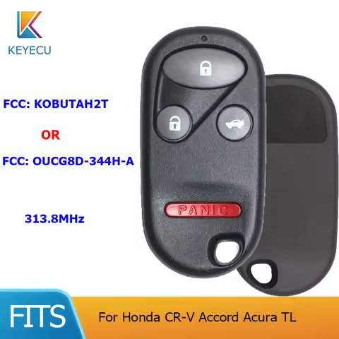 KEYECU FCC:KOBUTAH2T/OUCG8D-344H-A Remote Control Car Key Fob 4 Buttons 313.8Mhz for Honda CR-V Acco