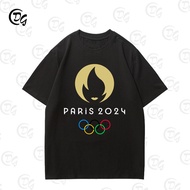 HIGHTRAIN ParisOlympicGames 2024 Olympic Games ในปารีส ประเทศฝรั่งเศส เสื้อยืดแขนสั้นวงแหวนโอลิมปิก(