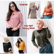 crop rajut-kancing batok-fashion wanita