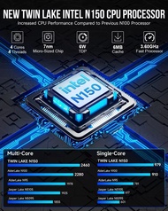 {UU61} GMKtec Mini PC G3 Plus Intel Alder Lake N150 3.6GHz Windows 11 Pro DDR4 RAM PCIe M.2 Sata SSD