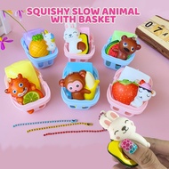 Taiyo Squishy Slow Animal Children's Toy With Cute Animal Squeeze Basket