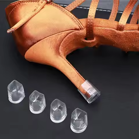 T4MF 2 Pcs High Heel Protectors Heel Caps Latin Dancing Covers Heel Stoppers for Repairing Shoes Gra