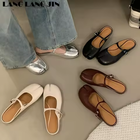 Women Tabi Ninja Slippers Brand Mules Soft Microfiber Comfy Flats Fashion Split Toe Slides Casual Lo