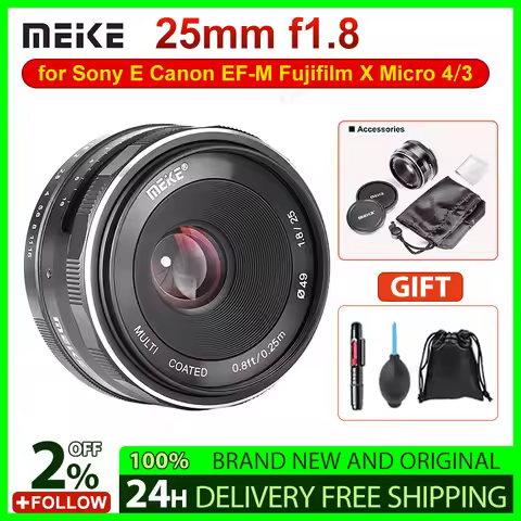 Meike 25mm f1.8 APS-C Large Aperture Manual Lens for Sony E for Canon EF-M Fujifilm X Micro 4/3 Moun