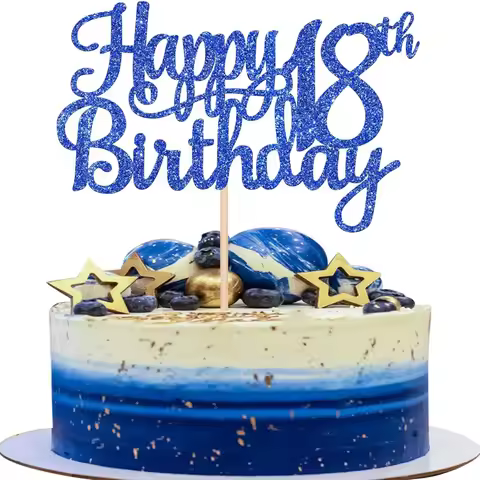 1Pack Happy 18th Birthday Cake Topper,Cheers to 18 Years Cake Decor, Funny 18th Birthday Decorations