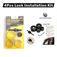 4Pcs Lock Installation Kit Hole Saw Set 32mm 38mm 44mm 54mm Hole Saw Set Alat Pasang Tombol Pintu