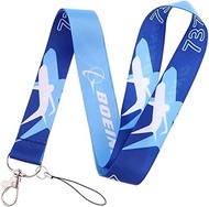Boeing 737 Airplane Jumbo Plane Aviation Space Flight Aircraft Airline 17.7" Neck Lanyard Keychain H