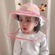 香港集運倉防護裝備兒童防護帽防飛沫唾沫漁夫帽遮臉寶寶嬰兒面罩