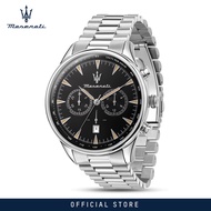 【2 Years Warranty】 Maserati Tradizione 45mm Black Matt Dial Mens Chronograph Quartz นาฬิกาข้อมือ R88