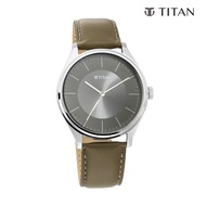 Titan Quartz Analog Grey Dial Leather Strap Watch for Men