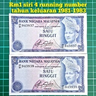 (A50) duit kertas rm1 lama duit rm1 siri 4 duit kertas lama syiling lama mata wang lama jual beli du