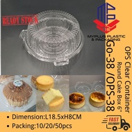 Ops C38  6" Clear Round Plastic Container/ Chiffon Cake Container Go-38 / Ops-38 TP-1L 10/20/50pcs