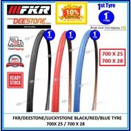 FKR/DEESTONE/LUCKYSTONE BICYCLE TYRE 700x25/700x28(Tayar FKR Basikal Size 700x25/700x28) BLACK,COLOU