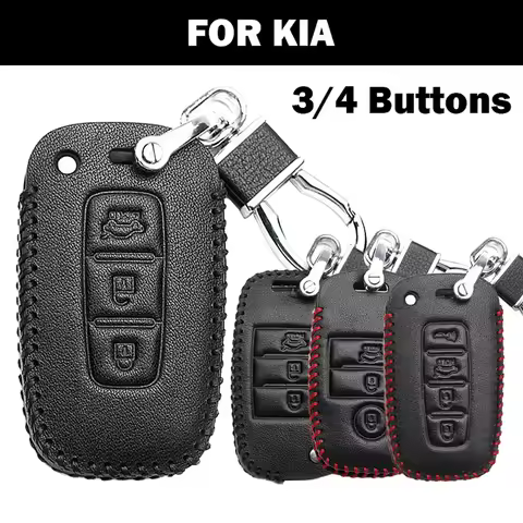Leather Keychain Ring Cover Case Shell for KIA Ceed K3 K4 K5 Sportage R QL KX5 Sorento KX3 KS3 RIO C