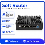 Soft router Intel N150/6405U/8145U/8265U DDR4 M.2 2280/SATA 4*2.5G LAN Mini PC