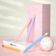 สำหรับดินสอ Apple Pencil  2 1 กล่องดินสอ Pro Body Stripe,iPad Pencil Pro 2nd 1st Pro ปลอกปากกาสไตลัสแบบสัมผัสซิลิโคนสีลูกอมแบบบางพิเศษกันลื่นเคสป้องกันนุ่ม