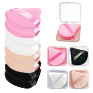 8 Pieces Triangle Powder Puff with 4 Travel Cases, Triangle Makeup Puff, Reusable Velour Cosmetic Fo