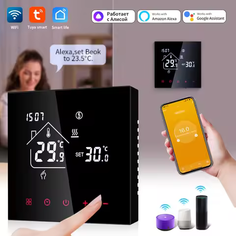 Tuya WiFi Smart Thermostat LCD Display Water Electric Warm Floor Heating Gas Boiler WiFi Temperature