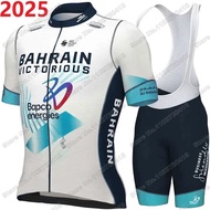 2025 Bahrain Victorious Berbasikal Jersey Set Itali Perancis Jelajah Sepanyol Pakaian Berbasikal Lel