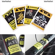InterFunFact 1Pc Bicycle Sticker Cycling Reflective Safety 4 Type Fixed Gear Frame Decoration