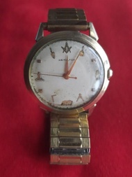 古董Hamilton共濟會10k包金手錶