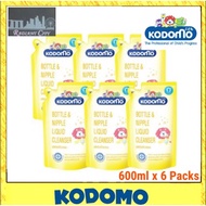 Kodomo Baby Bottle &amp; Nipple Cleanser REFILL 600ml x 6 Packs